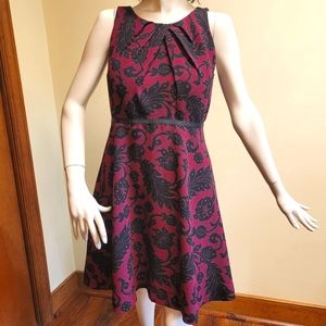 Ann Taylor Loft Red and Black Sleeveless Dress, Size 4 Petite